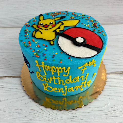 Pokemon Characters - Pikachu, Balbasaur, Psyduck, Mewtew Cake