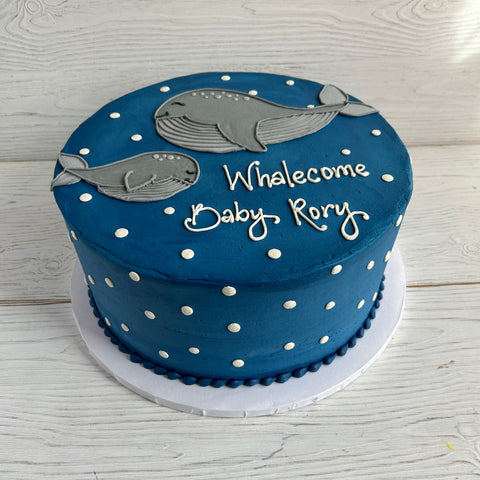 Welcome Baby "Whalecome Baby" Cake