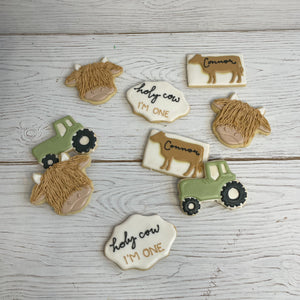 "Holy Cow I'm One" Sugar Cookies