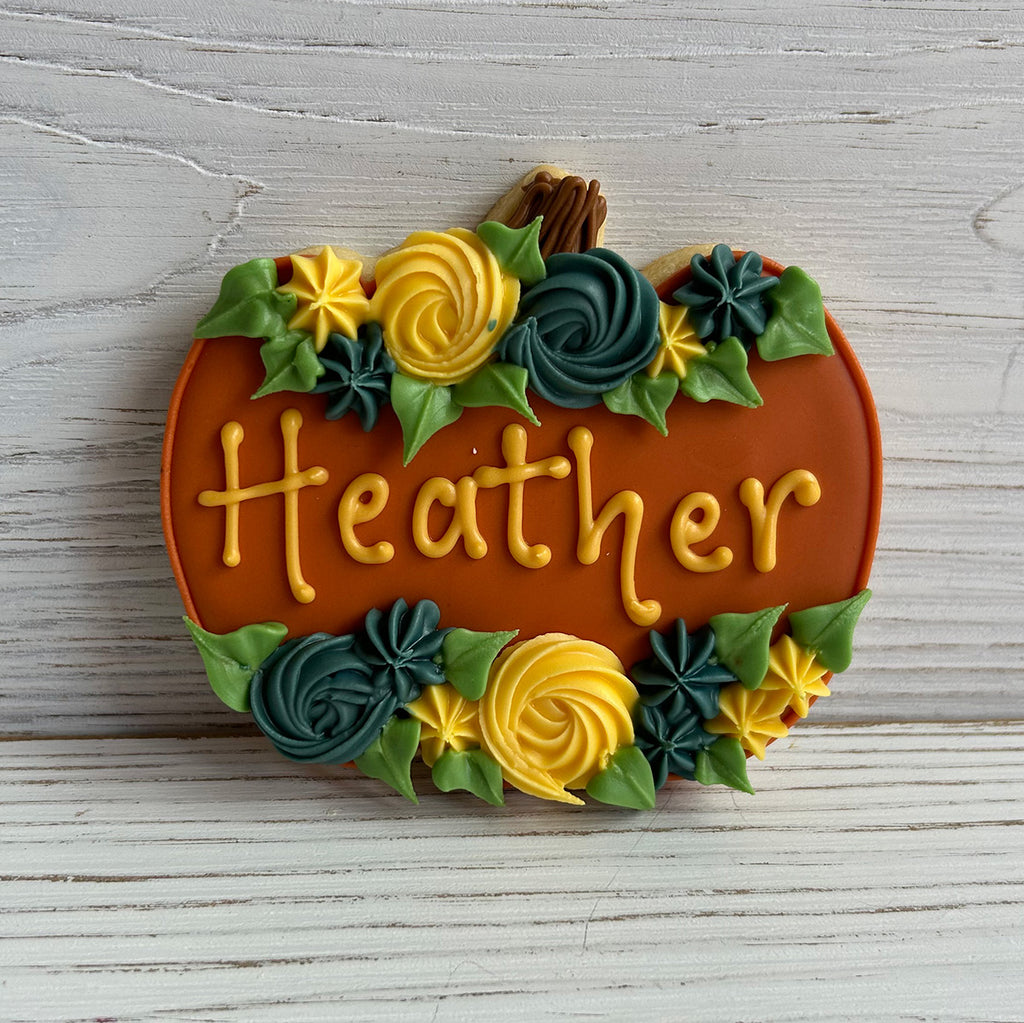 Personalized Pumpkin Place Card Cookies