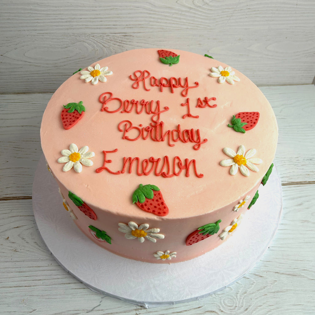 Strawberry Daisy Celebration Cake