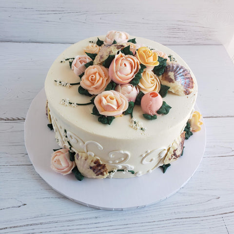 Flowers and Shells Cake