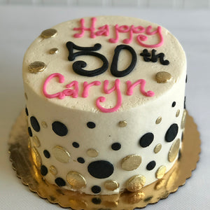Black and Gold Polka Dot Cake