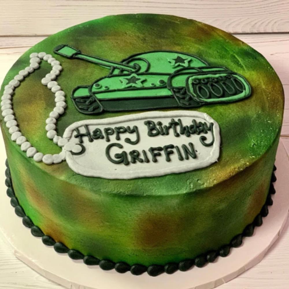 Camouflage Tank Cake