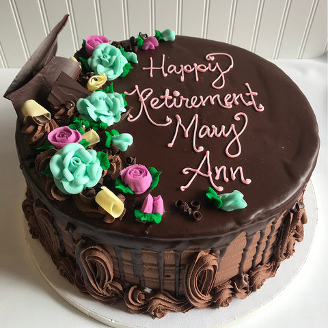 Chocolate Floral Drip Cake