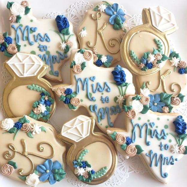 Diamond Ring and State of Texas Wedding Sugar Cookies