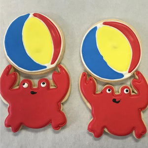 Crab with Beach Ball Summer Cookies