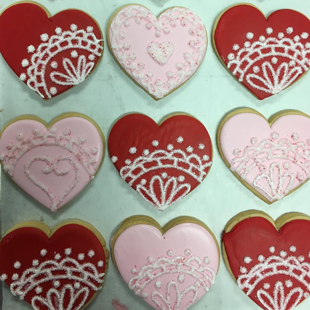 Lacey Hearts Sugar Cookies