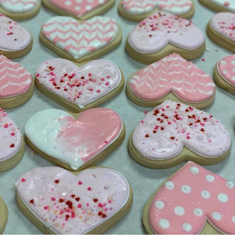 Pretty in Pink Hearts Sugar Cookies