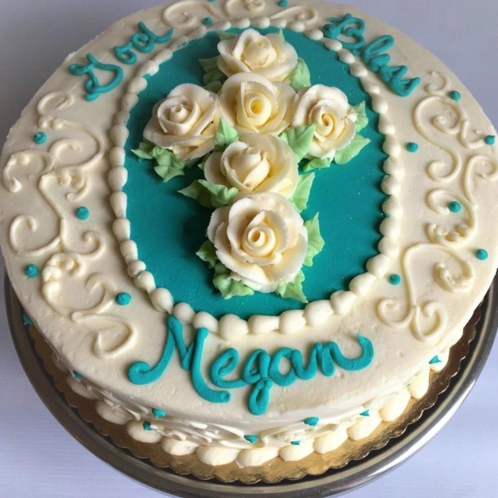 Teal Cross Cake - VEGAN