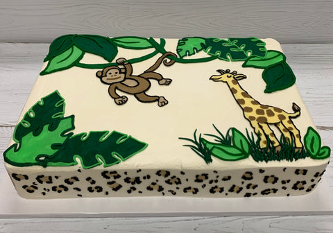 Giraffe and Monkey Cake