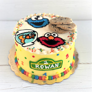 Sesame Street Cake with Cookie Monster, Elmo, and Dorothy the Fish