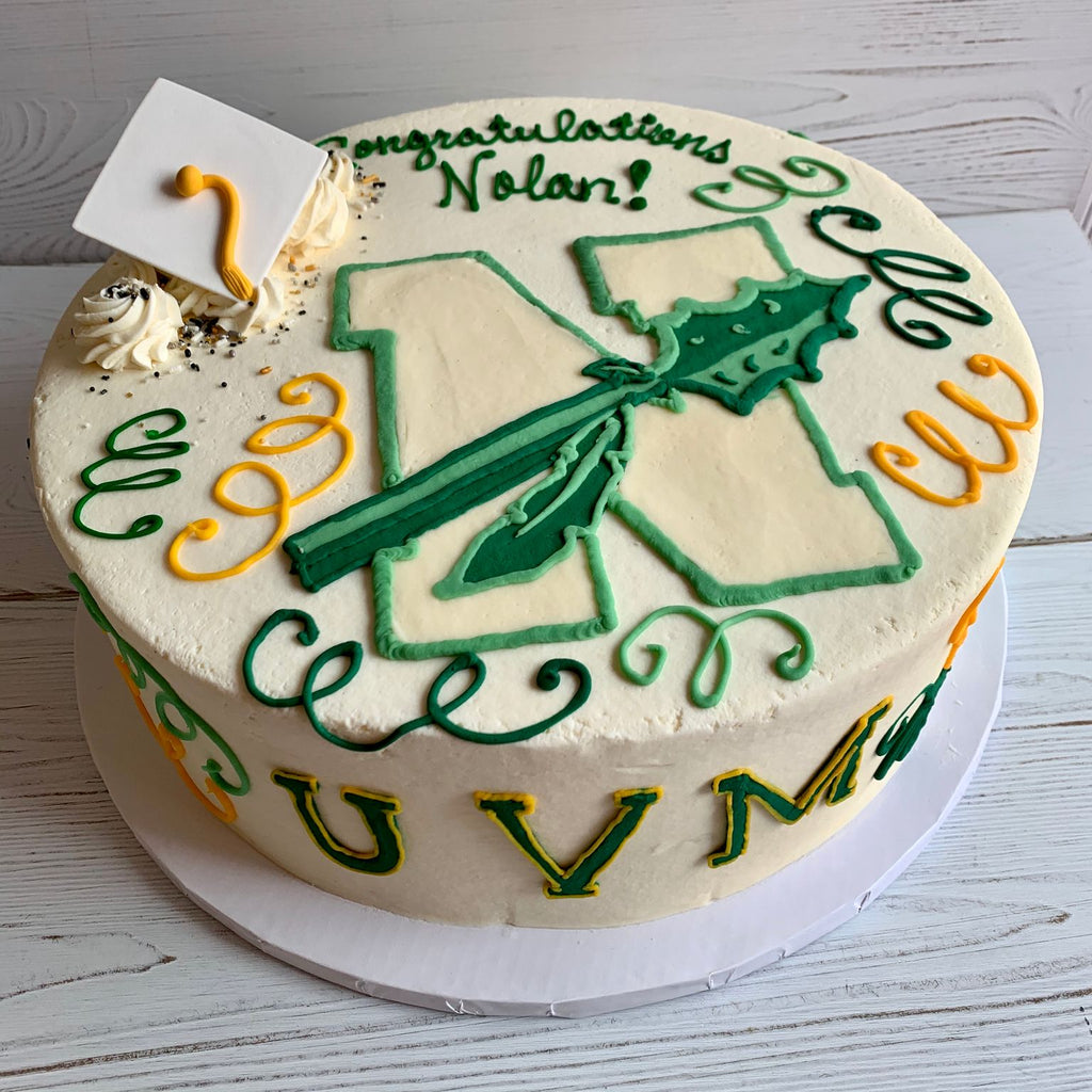 Graduation Logos Cake (Nashoba Regional High School and UVM)