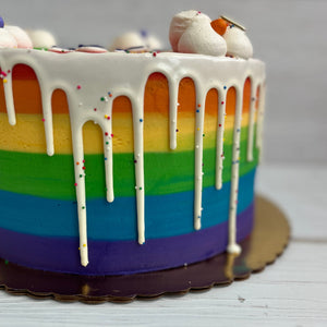 Rainbow and Drip Cake
