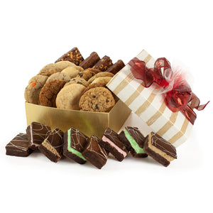 Golden Stripes Cookie and Brownie Gift