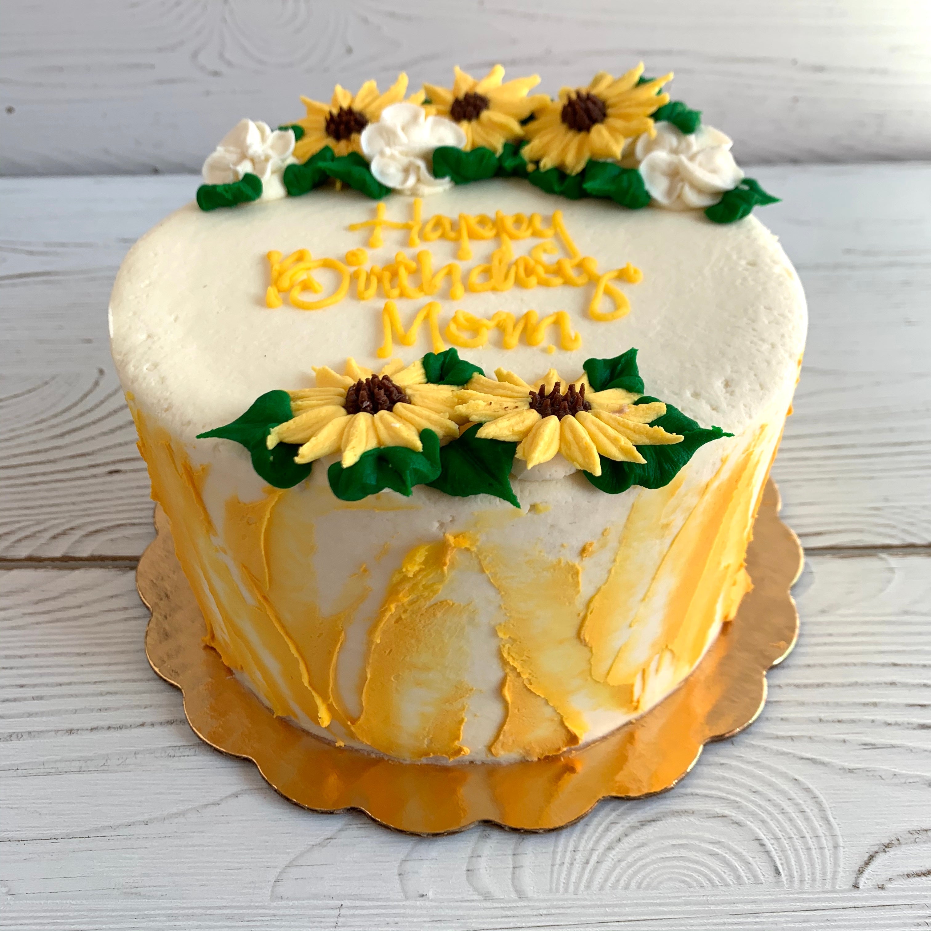 Sunflowers Watercolor Cake - VEGAN