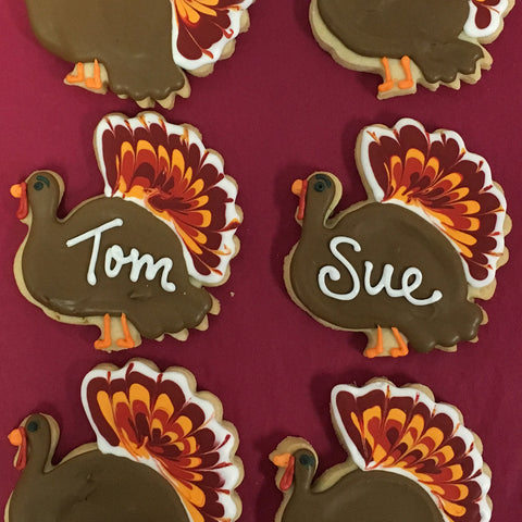 Personalized Turkey Place Card Cookies