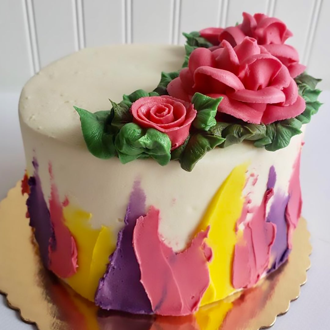 Watercolor Roses Cake - VEGAN