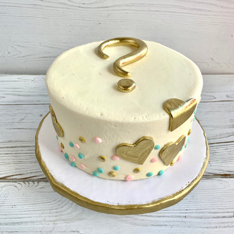 Gold Hearts Cake