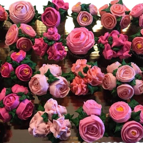 Pink Floral Cupcakes