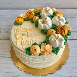 Neutral Florals Cake - VEGAN