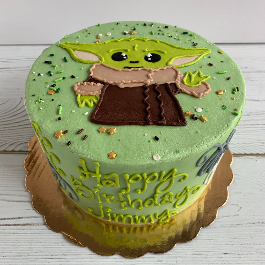 Baby Yoda Birthday Cake