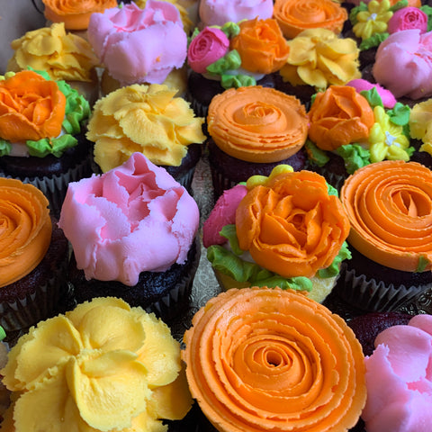 Bright Floral Cupcakes